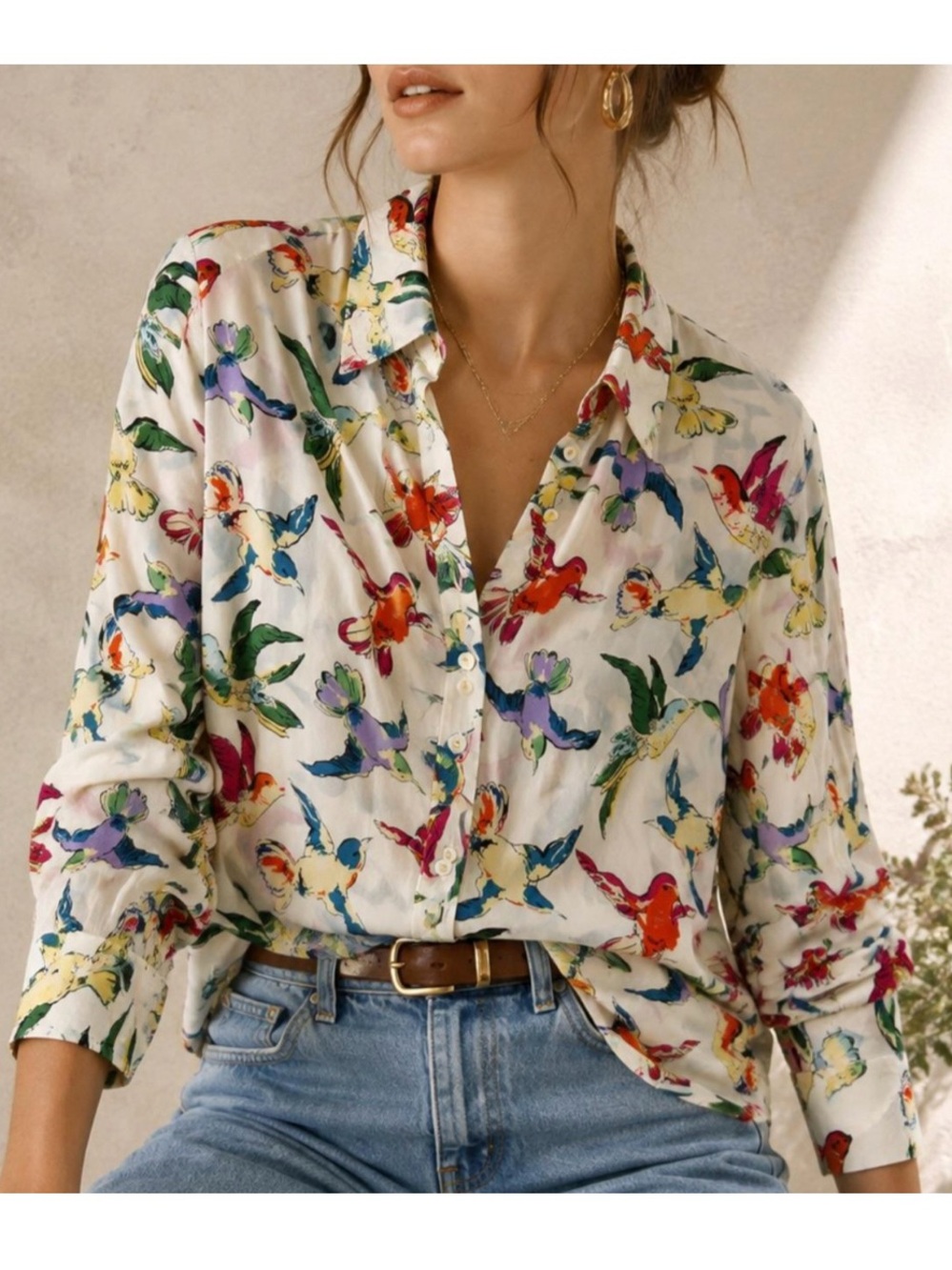 Maeve by Anthropologie Fredericka Button-Down Blouse in Size 6